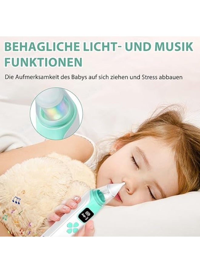 Baby Electric Nasal Aspirator Rechargeable with 3 Suction Levels 4 Silicone Tips Music Function Waterproof LCD Display for Newborns and Infants - Image 4